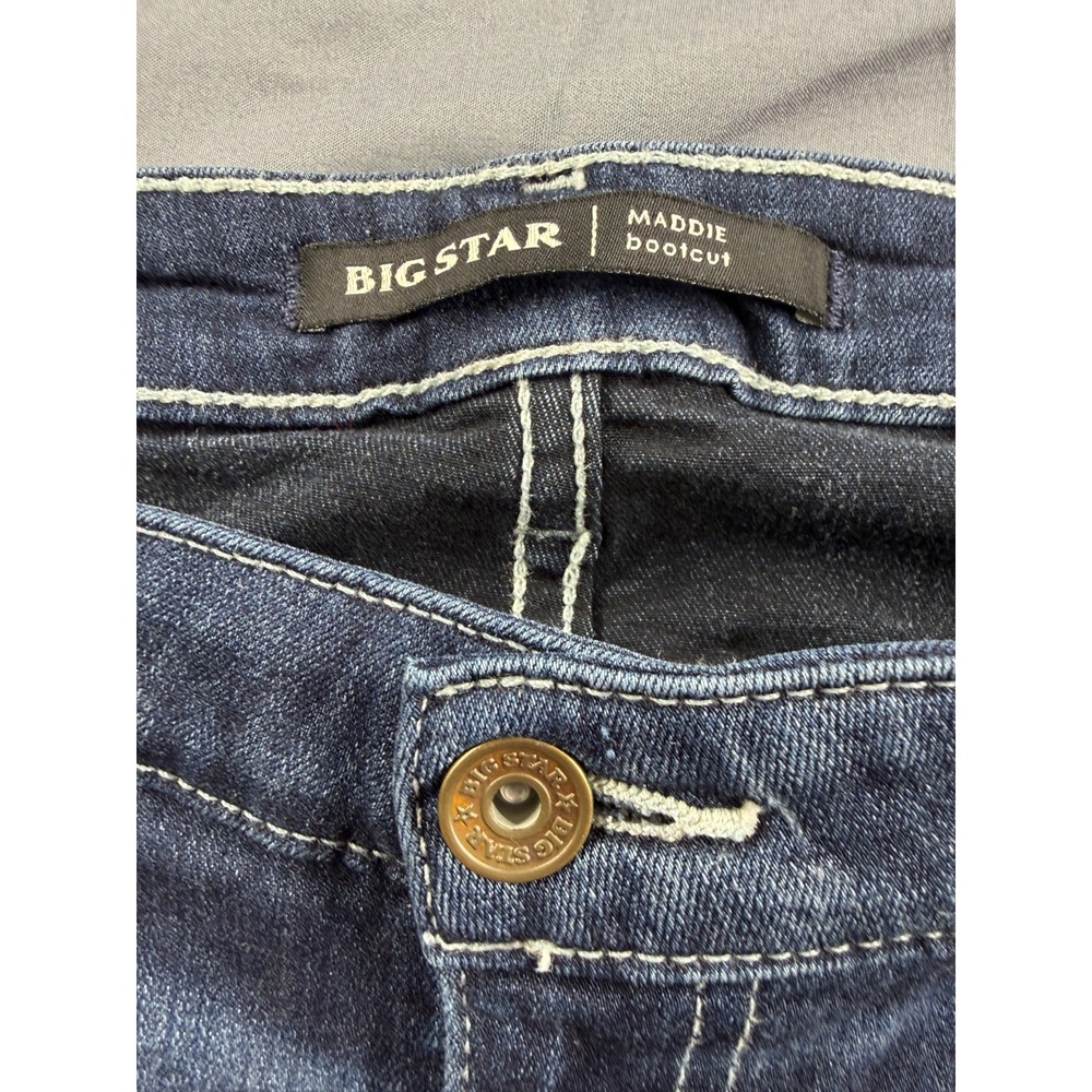 Big Star Maddie Jeans Womens 38R Bootcut Stretch Blue Denim Mid Rise 38x31 - Picture 8 of 10